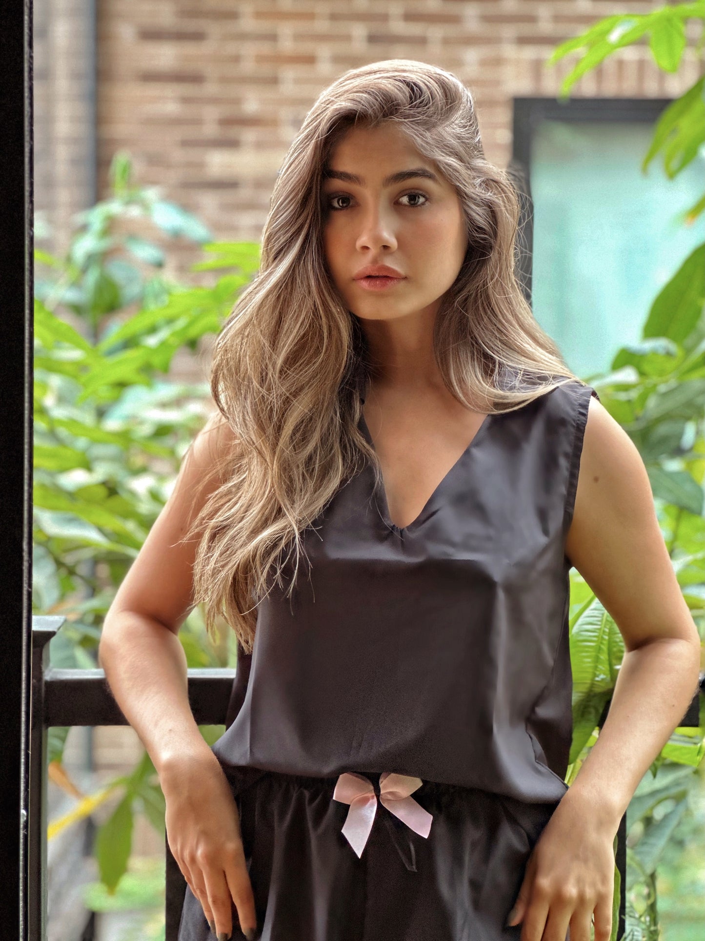 PIJAMA PANTALÓN CORTO CON CUELLO